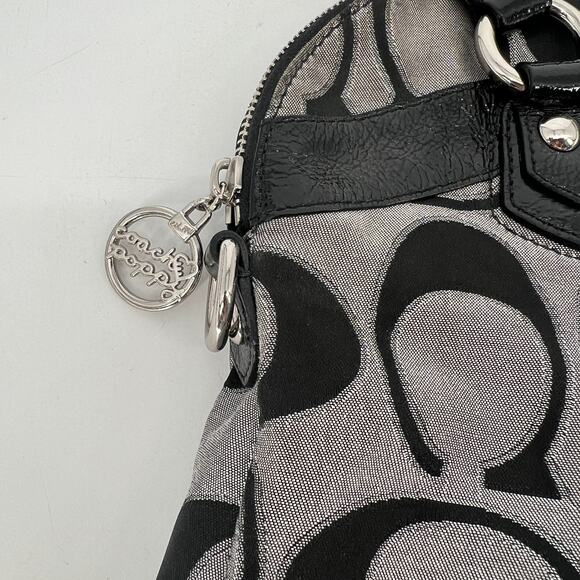 Vtg Coach Poppy Handbag Black Gray‎ Y2K Signature Logo Key Chain Charms - Picture 4 of 16